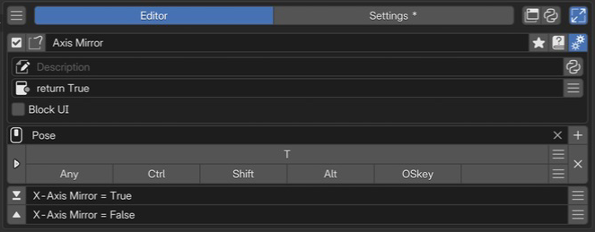 Axis Mirror in the editor.